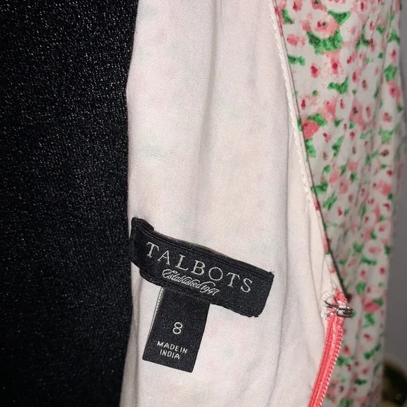 Never worn - Talbots Pink and Green Pattern Floral Dress size 8 - Picture 4 of 8